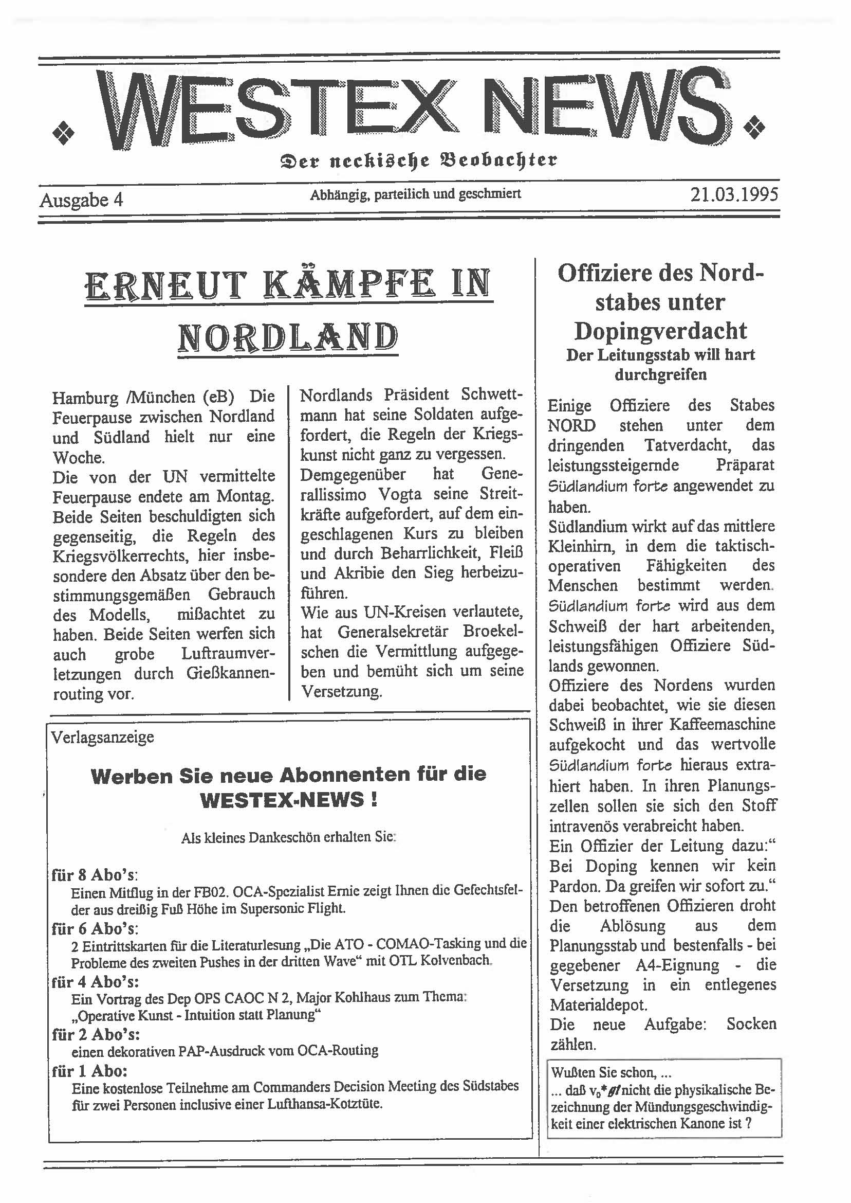 WESTEX 4 21.03.1995 Page 1