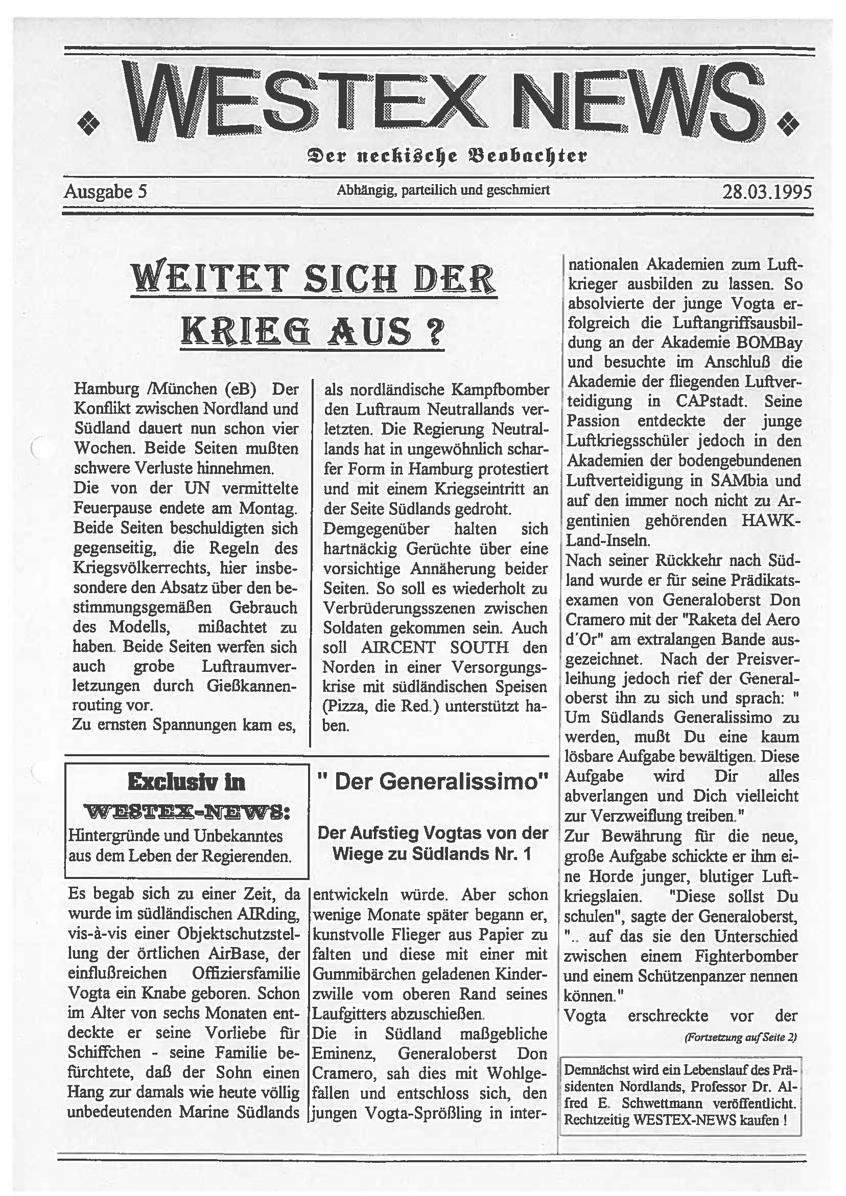 WESTEX 5 28.03.1995 Page 1